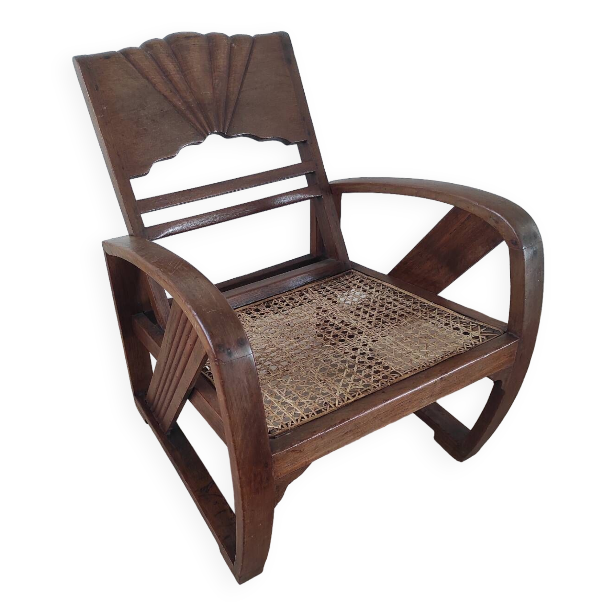Burmese teak armchair
