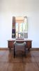 Vintage 70s dressing table with triptych mirror and matching bench.