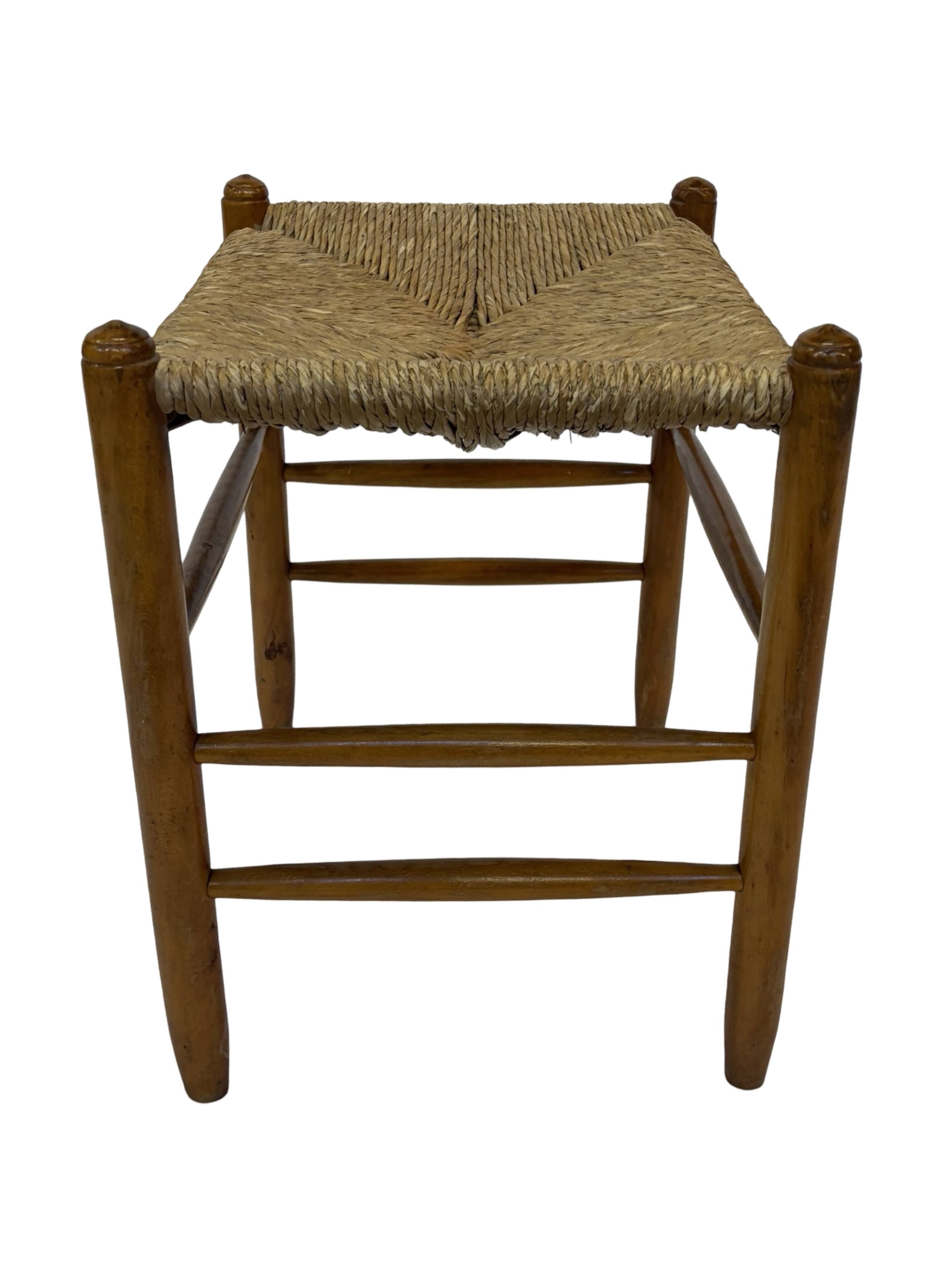 Vintage Stool Danish Papercord Rope Stool Mid Century Ottoman