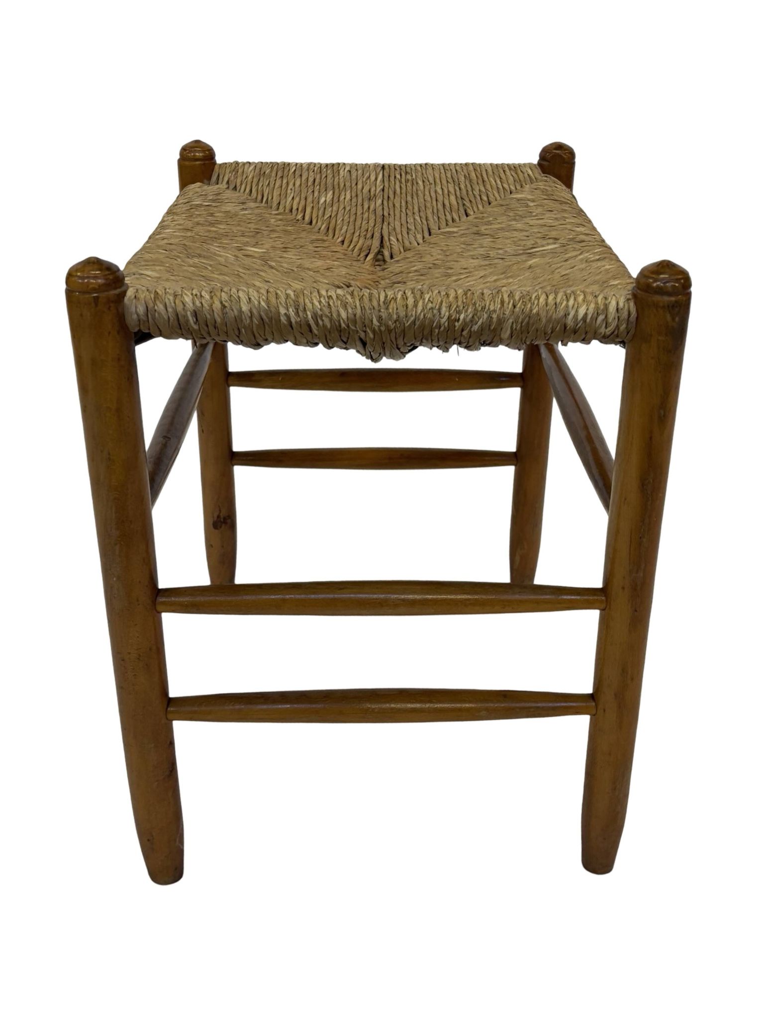 Tabouret vintage en corde de papier danois tabouret ottoman du milieu du siècle