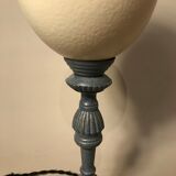 Vintage ostrich egg laying lamp