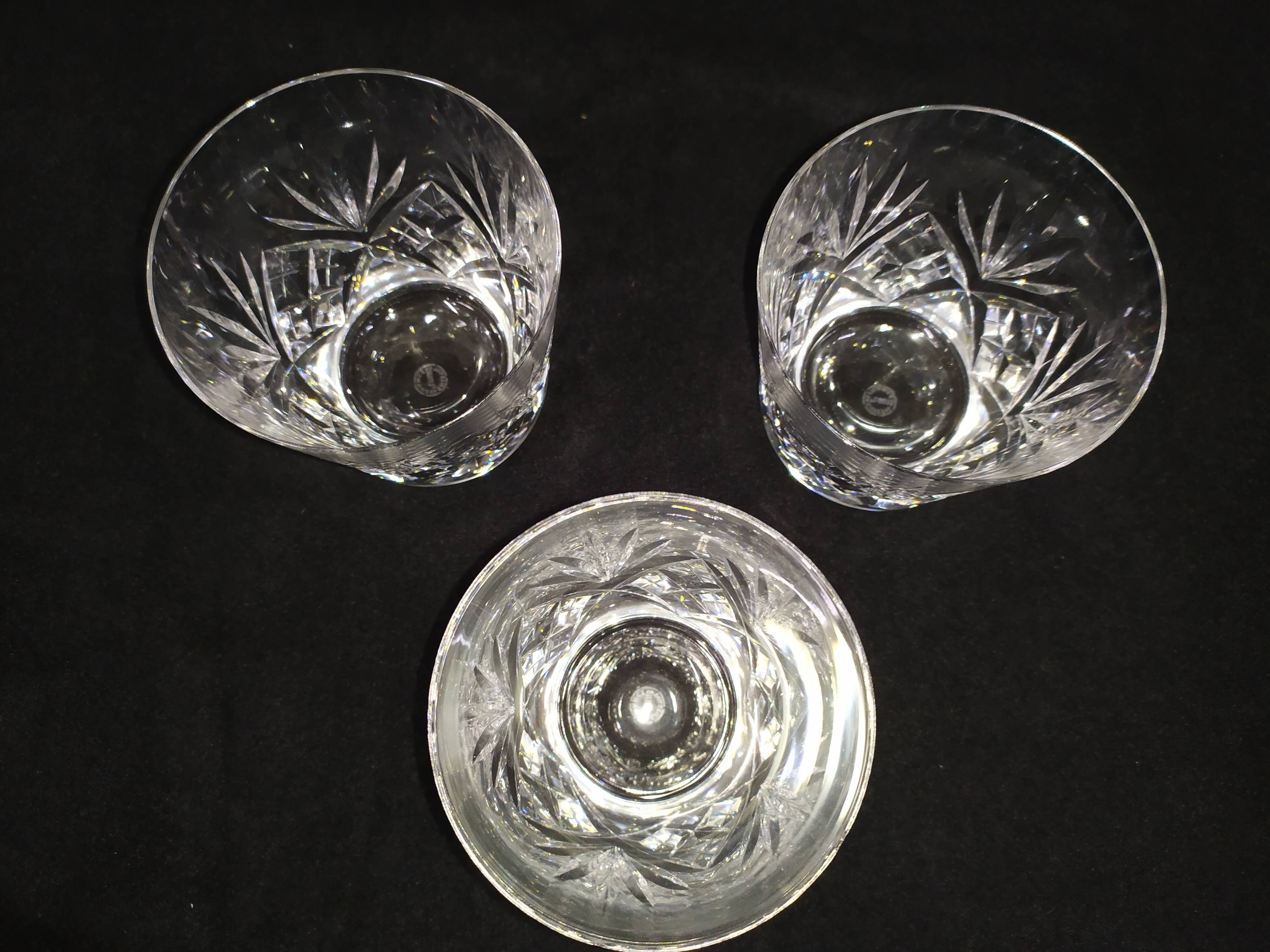 lot of 3 glass cup saint louis crystal massenet