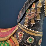 Black horse rocking wood painted old finish