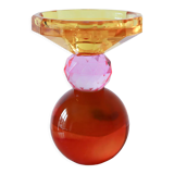 Colored glass candle holder