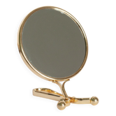 Decorative gold table mirror mid-century with metal frame, Italy, 1960s