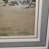 Gravure sous verre groupe de cyclistes