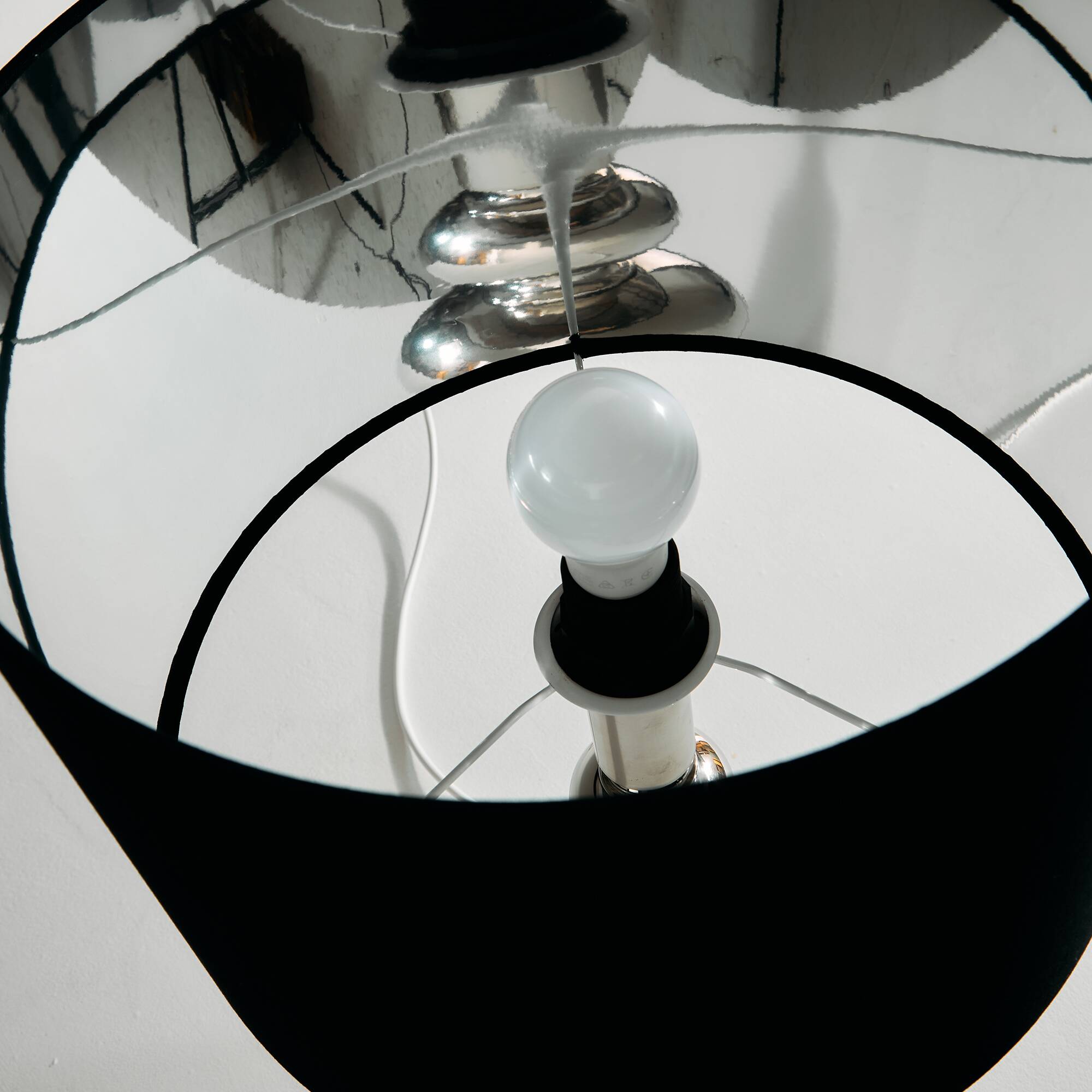 Lampe de table chromée, lot de 2