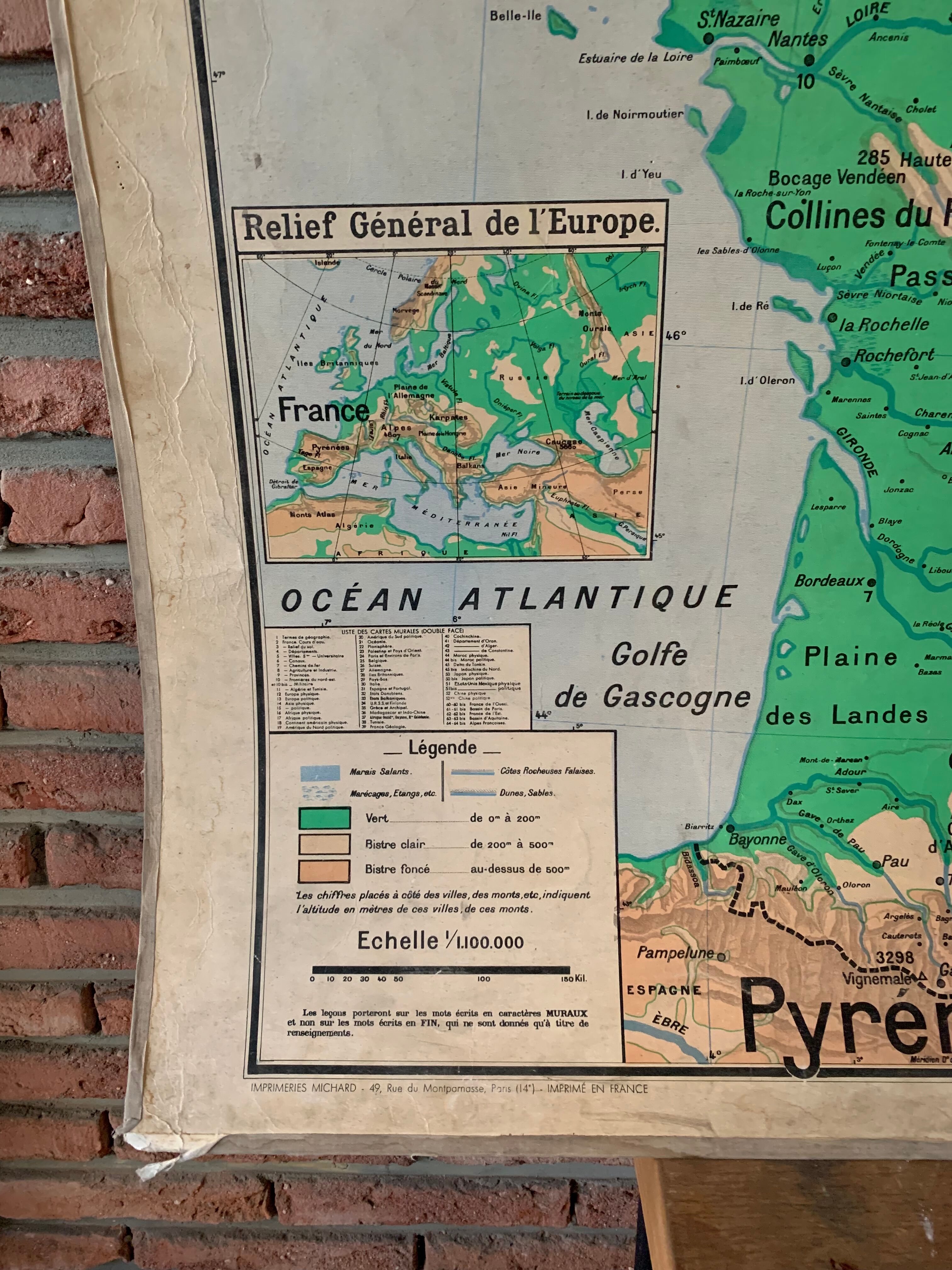 Map France reliefs du sol