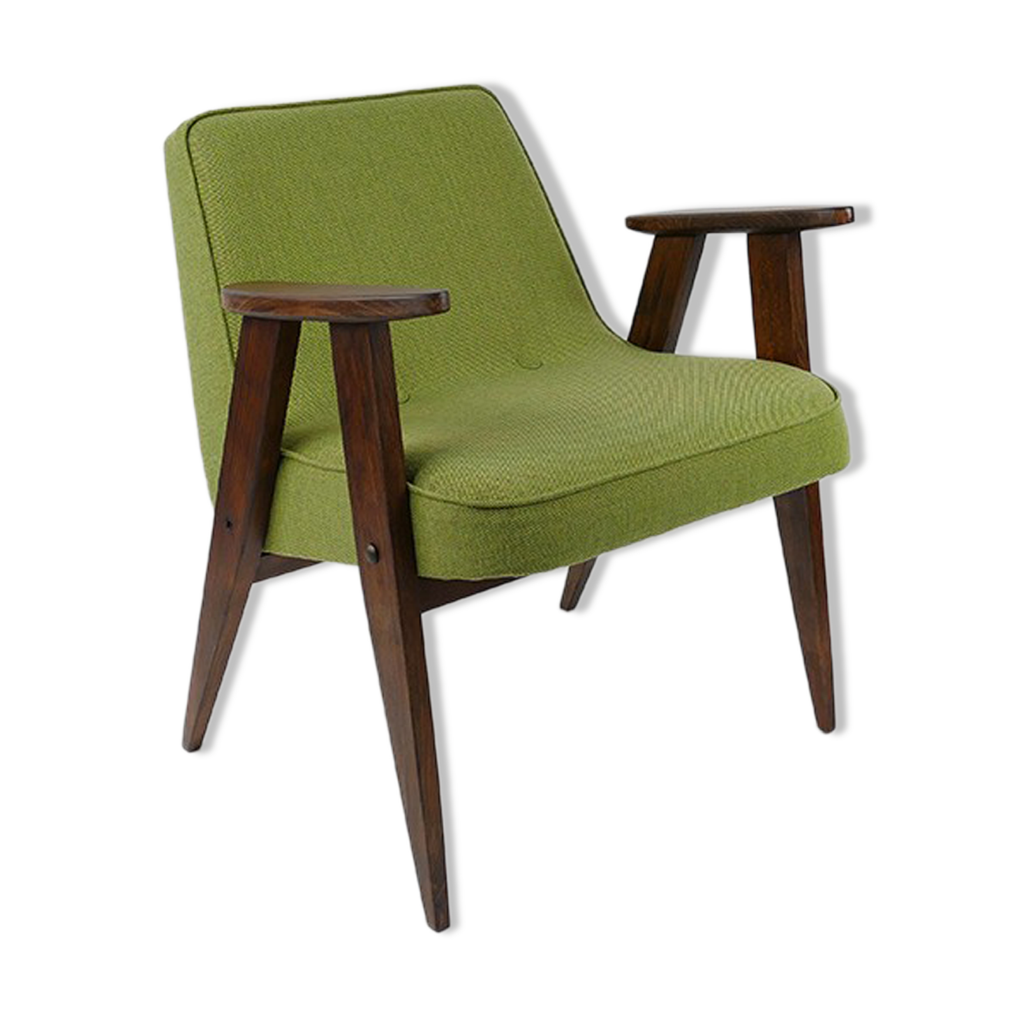 Restored vintage green lounge armchair from 60's
