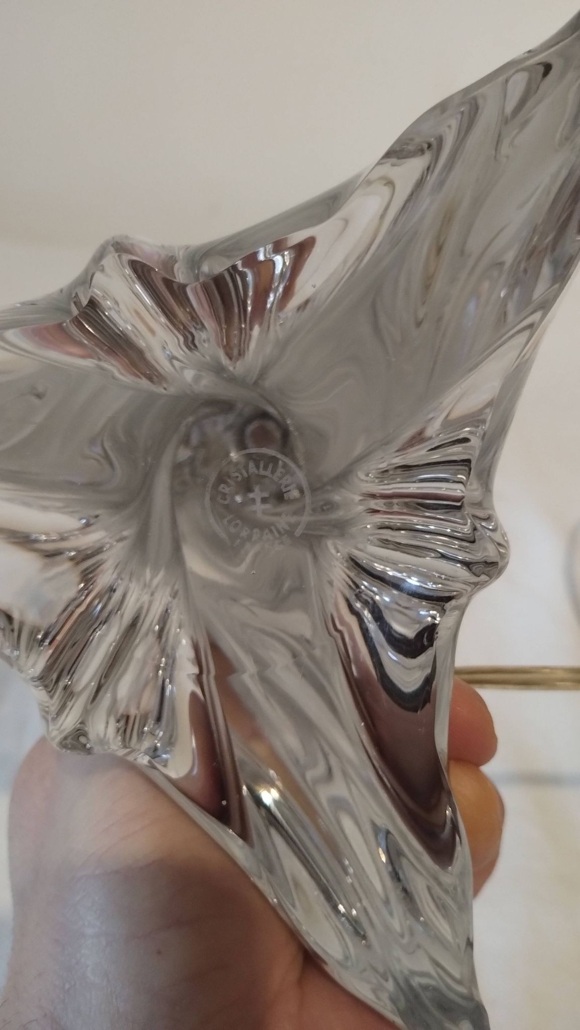 Pied de lampe en cristal de Lorraine