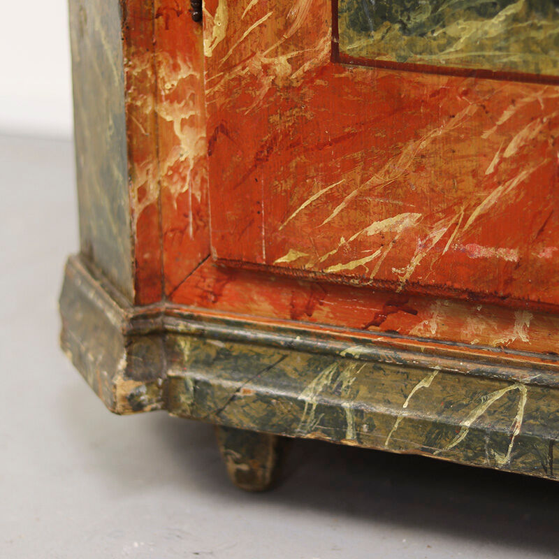 Painted Marble Folk Art Cabinet