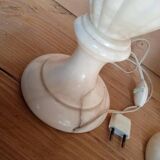 Pair of alabaster balluster lamps, 1970s