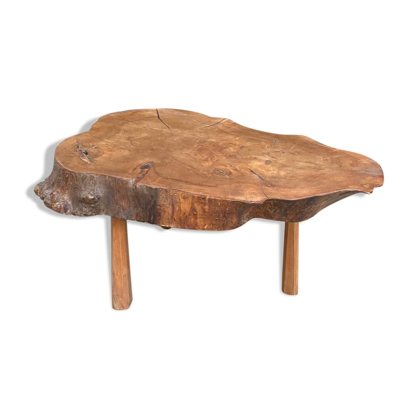 Primitive elm coffee table