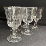 6 verres à vin blanc en cristal taillé