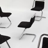 Anonimo set of 6 Italian chrome "S" chairs 1970s