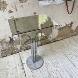 80s glass and marble console