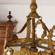 Antique French Louis XVI Style Glass and Bronze Pendant Lamp c. 1900