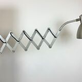 Grey industrial scissor wall lamp from erpe, 1960s