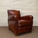A Beautiful French Leather Club Chair, Moustache Model Circa 1950's