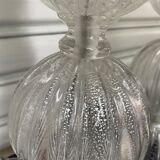 Pair of lamp legs in transparent Murano glass, Alberto Dona, 70s