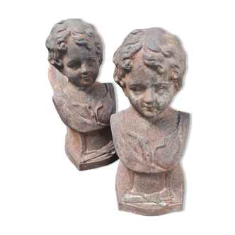 Pair of cast iron andirons