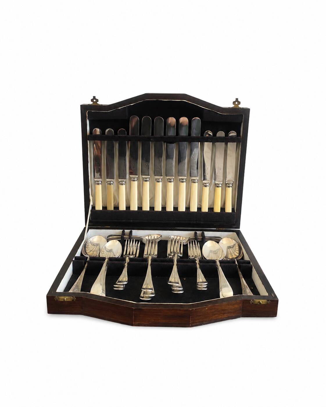 Corona Sheffield Stainless Steel Cutlery Set, 38 Pieces, Cream Bone-Effect