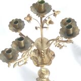 Paire de candélabres neogothique XIXe en bronze