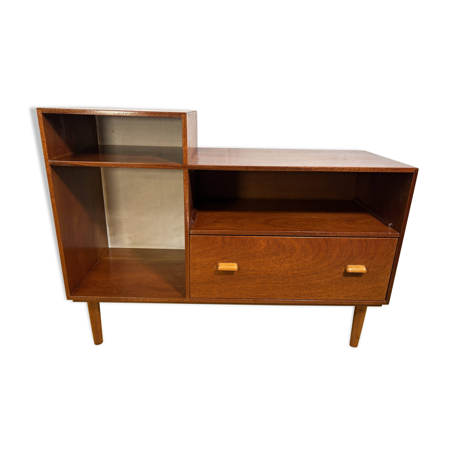 Mid Century Retro Teak Telephone Seat / Media Cabinet (Circa 1960)  A super