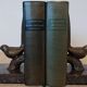 Art Deco bookends signed Jamar – birds in spelter on marble