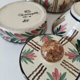 HB Quimper Teapot, Cups and Ramekin Set