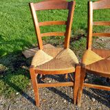 6 old straw chairs