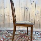 Set of 6 Art Deco chairs in marquetry and caning.