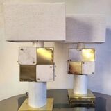 Italian marble and brass lamp
