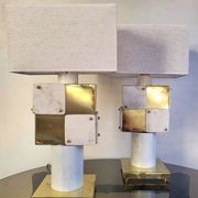 Italian lamp in marble and brass