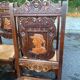 6 Henri II style solid wood straw-seated chairs
