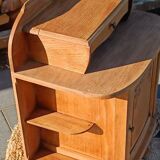 Art Deco bedside table in raw wood