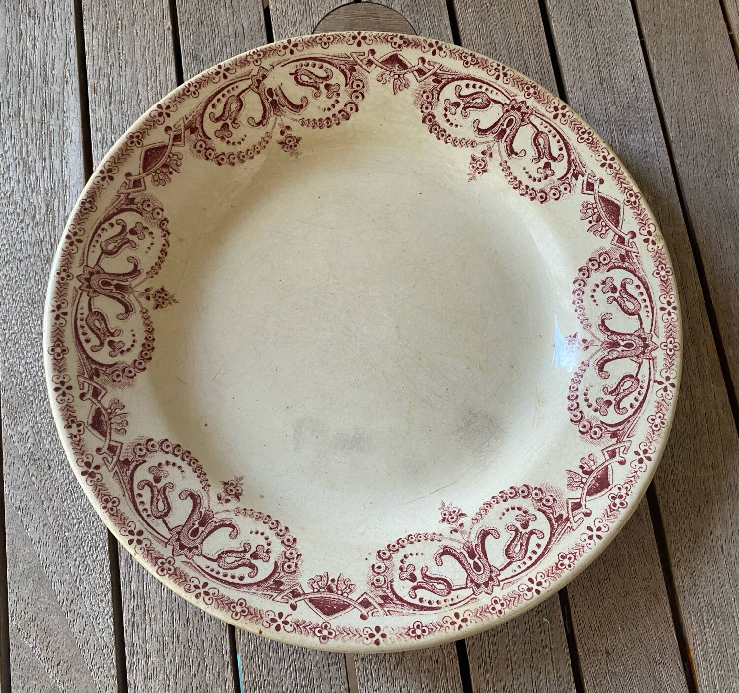 Caiffa planter's half-deep iron earthenware plate
