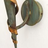 Italian metal and shortbread glass wall lamp