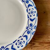 Set of two low vintage Sarreguemines earthenware compote bowls