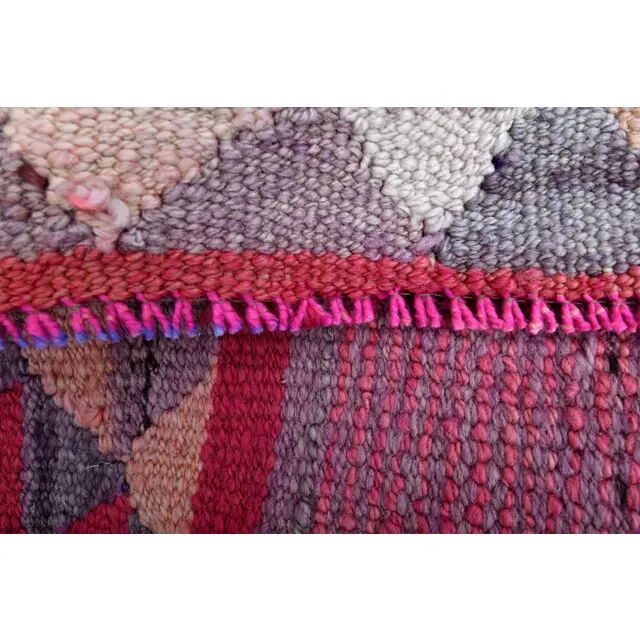 1970s Turkish Oushak Handmade Wool Cotton Pink Area Rug 86x276