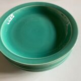 Set of 6 turquoise modernist hollow plates 1950 Villeroy and Boch