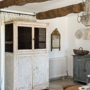 Buffet, vaisselier en bois patiné écru