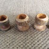 Series of 6 wooden coquetiers