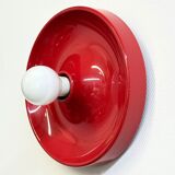 Red space age disc lamp by Enrico Tronconi