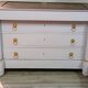 Empire Commode 19th Century - Couture Redesign "Marshmallow" & Gold Leaf