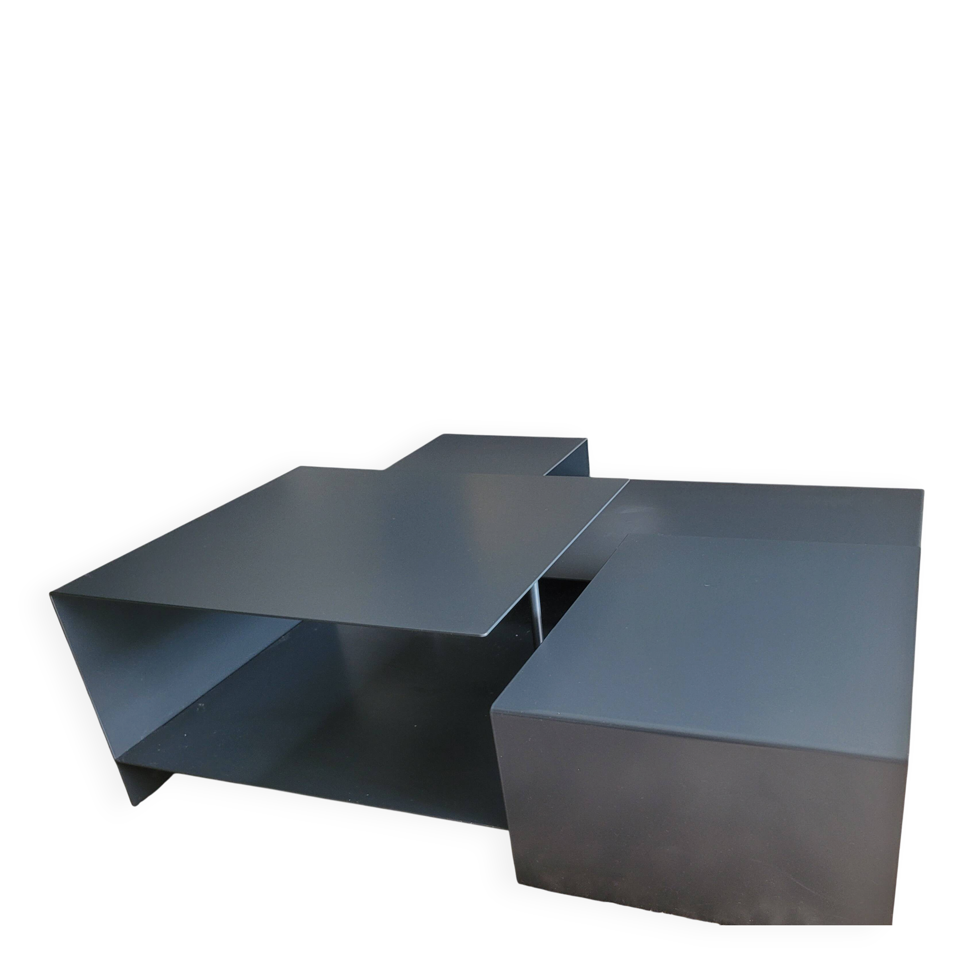 Table basse living divani b2 metal gris