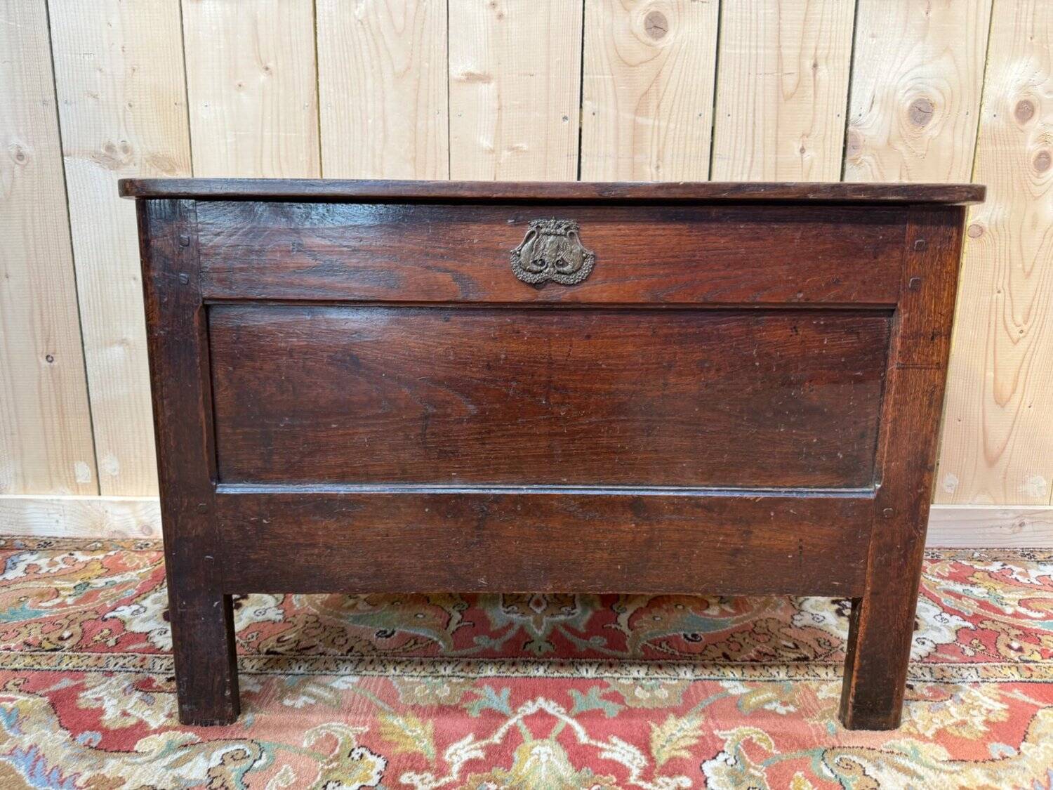 Louis XIII oak solid wood bank chest
