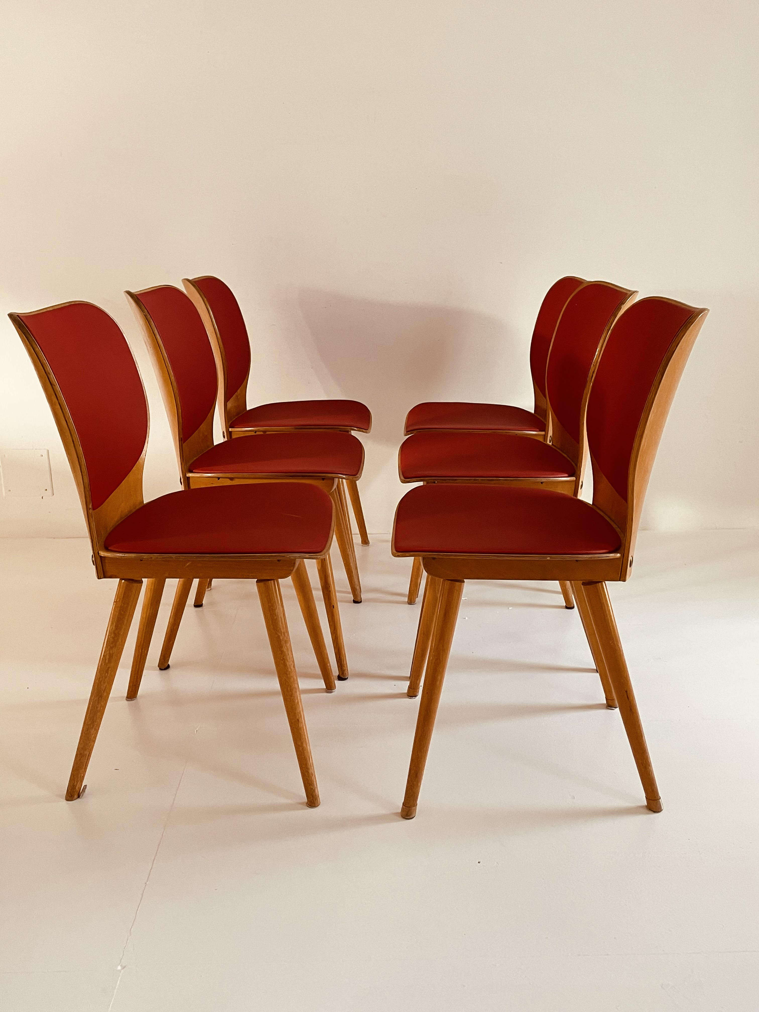 6 MAX BILL chairs by BAUMANN 800 series