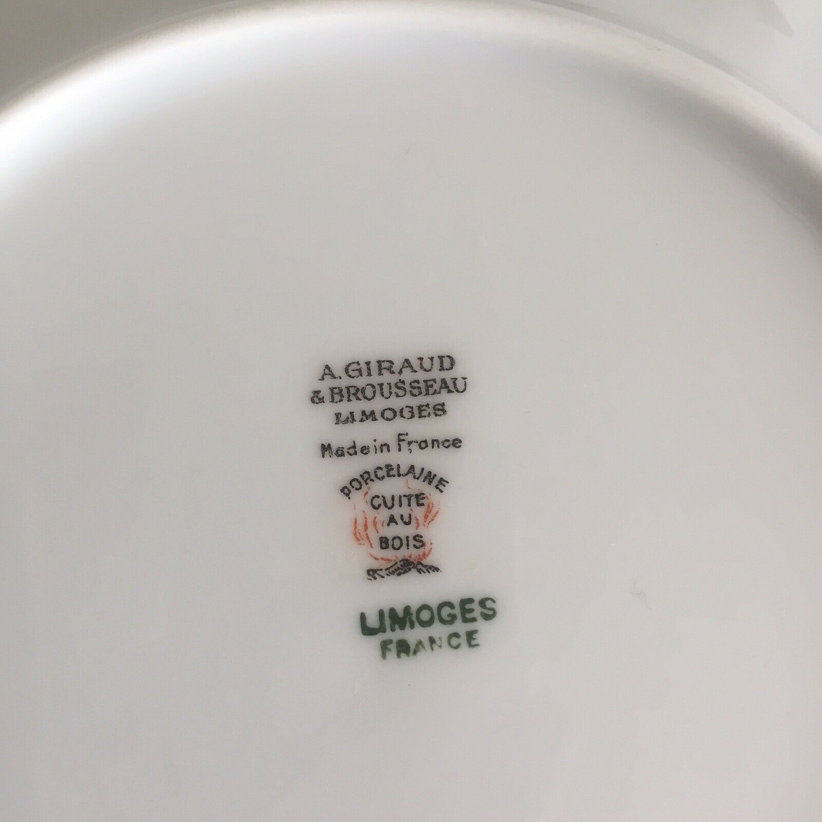 6 porcelain plates Limoges Giraud Brousseau