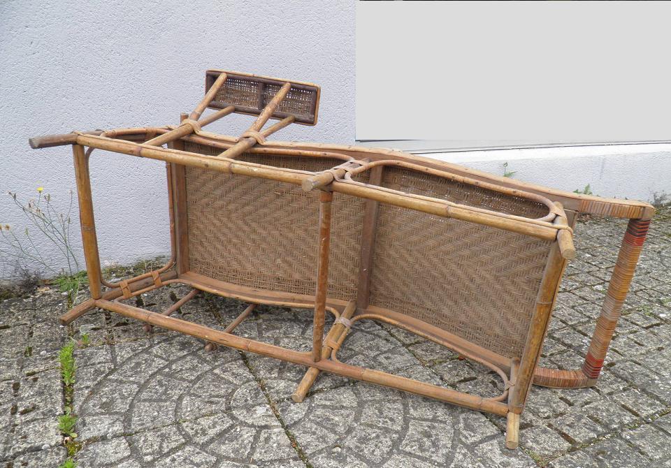 Rattan chaise longue 1900